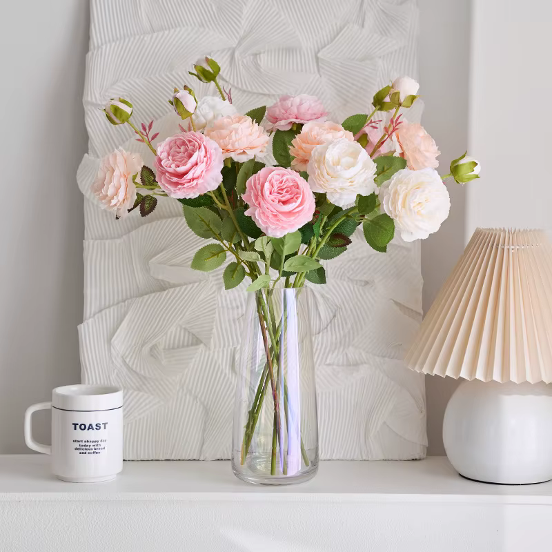 InjRose-Bouquet de Fleurs Artificielles Roses