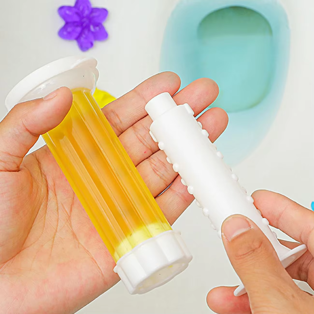 Gel nettoyant WC en tube à presser, parfum floral, désodorisant, assainisseur d'air pour cuvette de toilettes, kit de tampons de gel nettoyant colorés