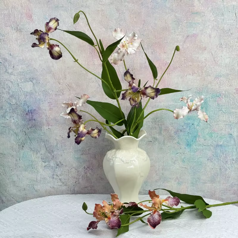 6 pièces de fleurs artificielles en soie