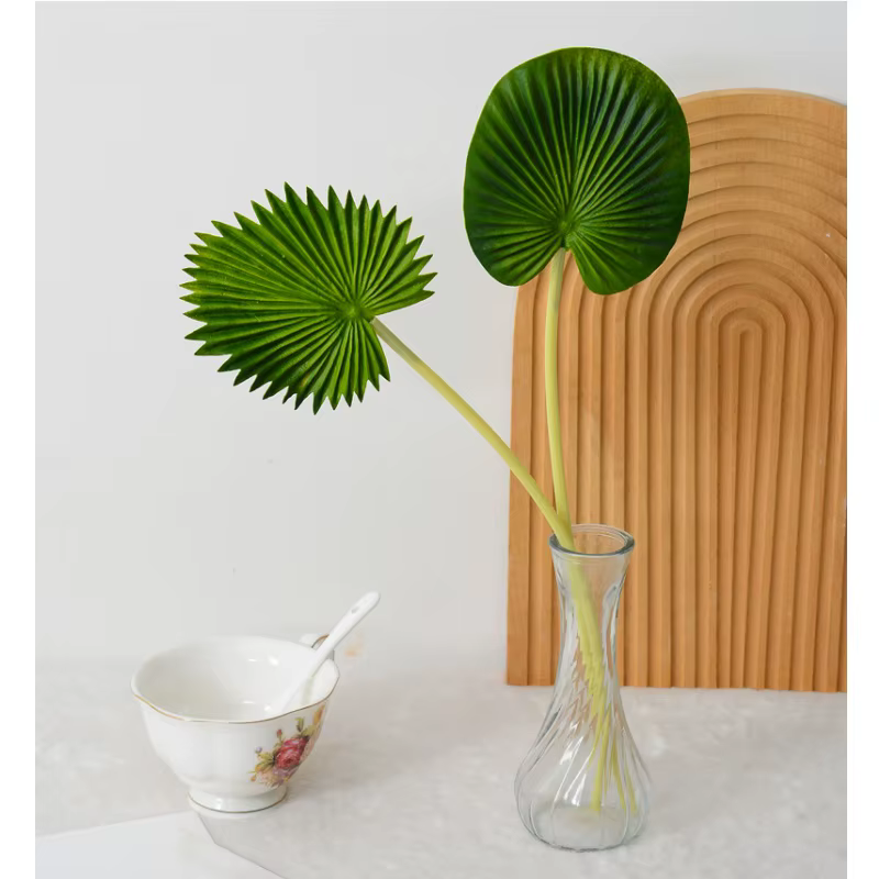 Lot de 3 feuilles de palmier artificielles vertes en PU