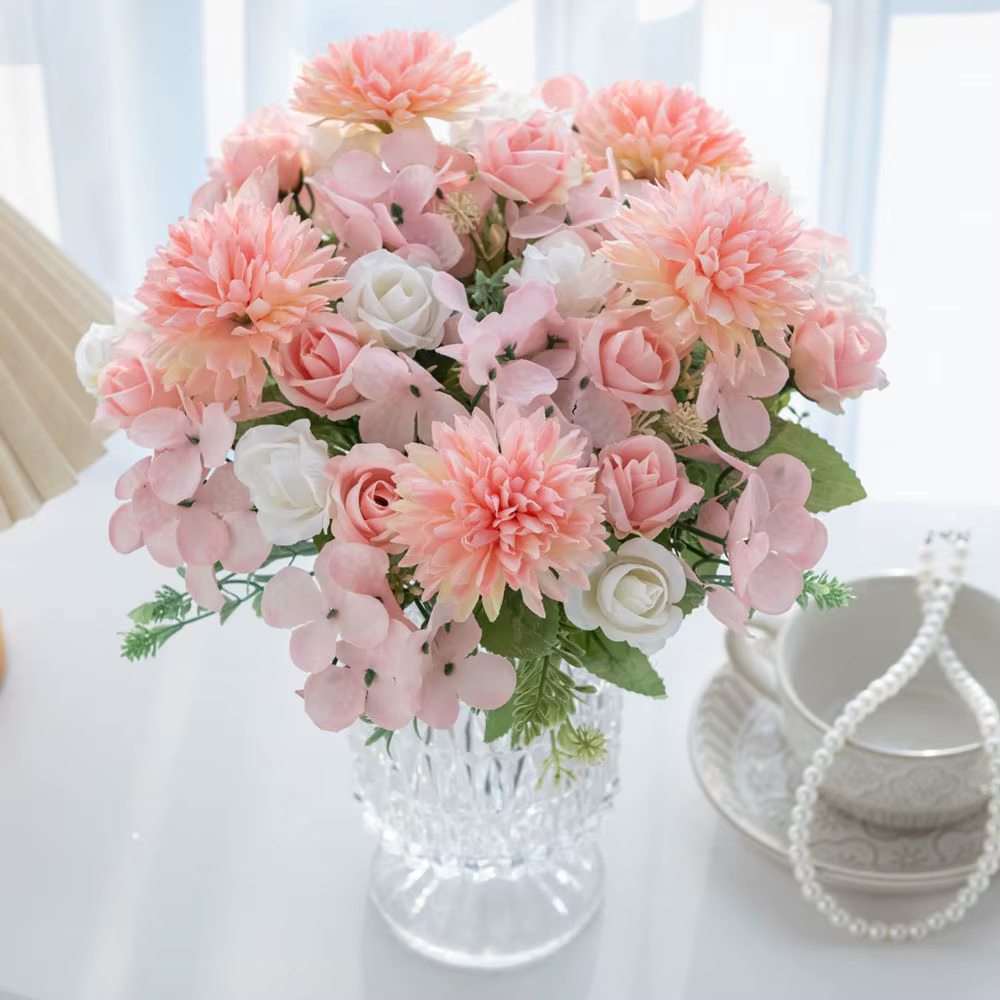 Fleur artificielle soie Rose Accueil Vase Table Bonsaï festival Fête En Plein Air Jardin Mariage Bouquet De Mariée BRICOLAGE cadeau boîte Décoration