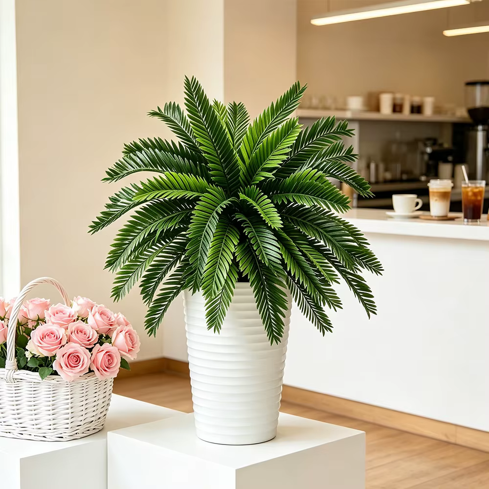 Plantes artificielles de palmier de 45 cm à 18 feuilles