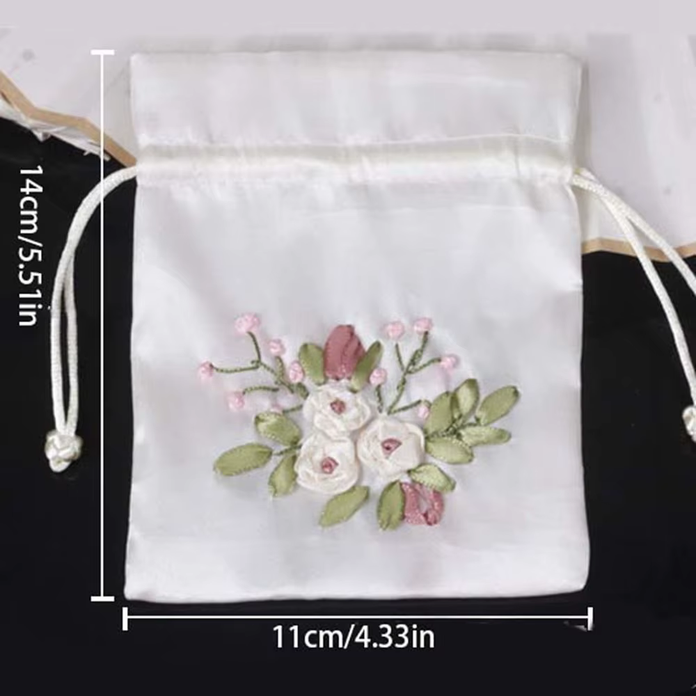 Sac à bonbons brodé fleur proximité wstring, sac pour rempli d'herbes parfumées, petites poudres grill, sac de rangement, sac cadeau, E27