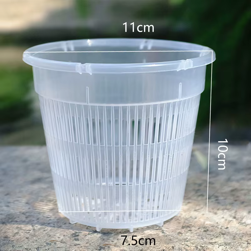 Pot de contrôle des racines Transparent orchidée mousse Phalaenopsis Pot de fleur en plastique respirant Pot