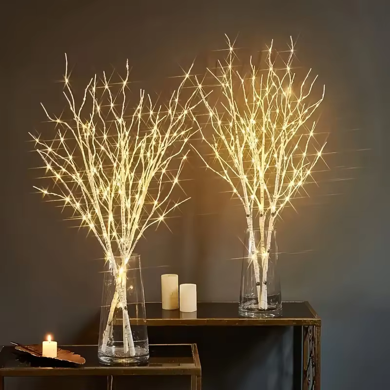 Branches de bouleau artificielles lumineuses – À piles pour la décoration intérieure