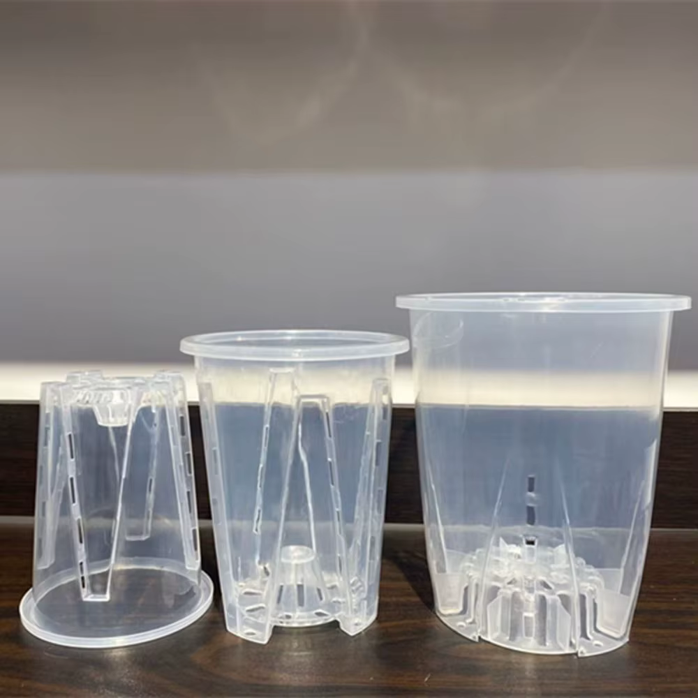 Pot de fleurs transparent respirant pour le contrôle des racines