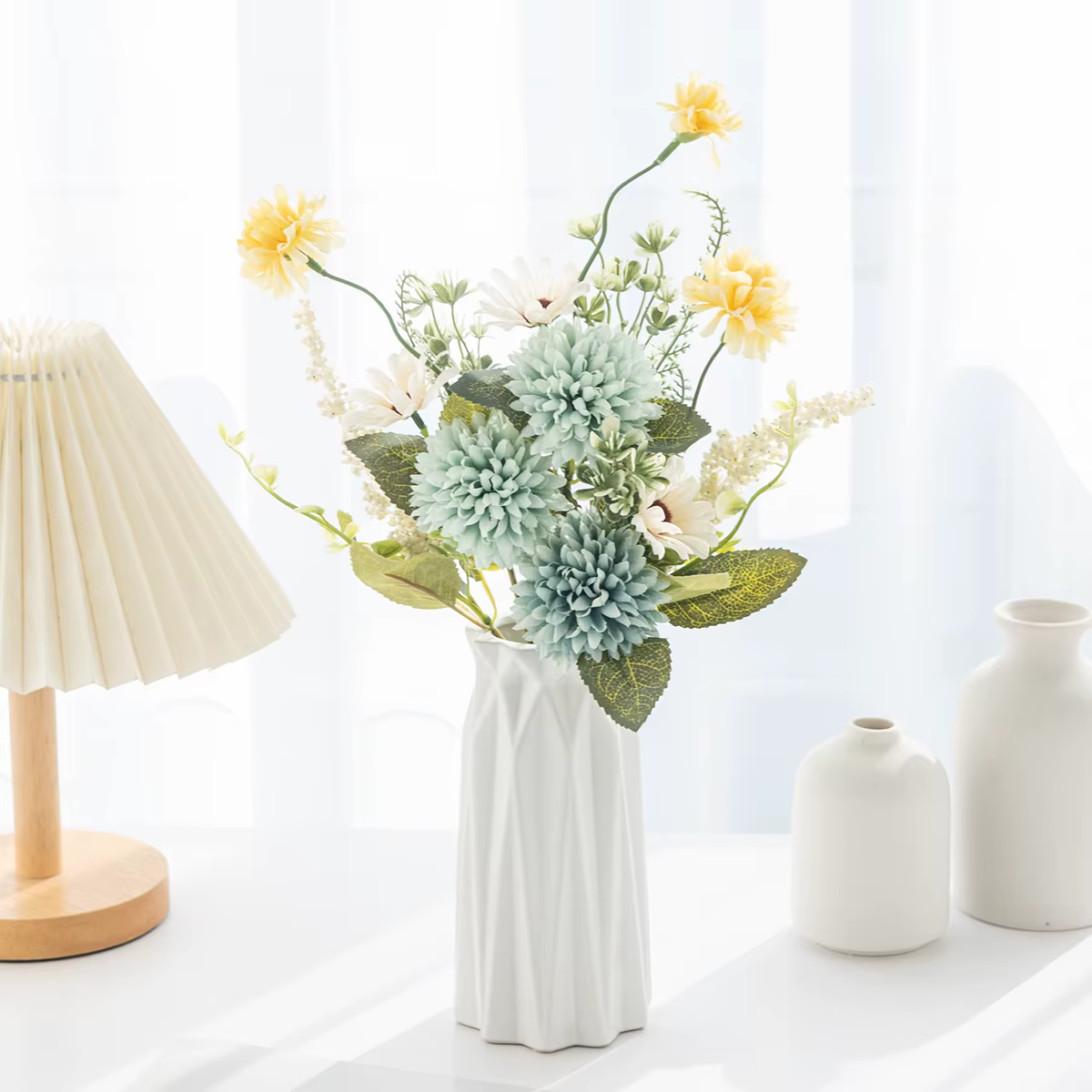 Fleur artificielle en soie Bulbou Chrysanthème Herbe à bulles pour Festival