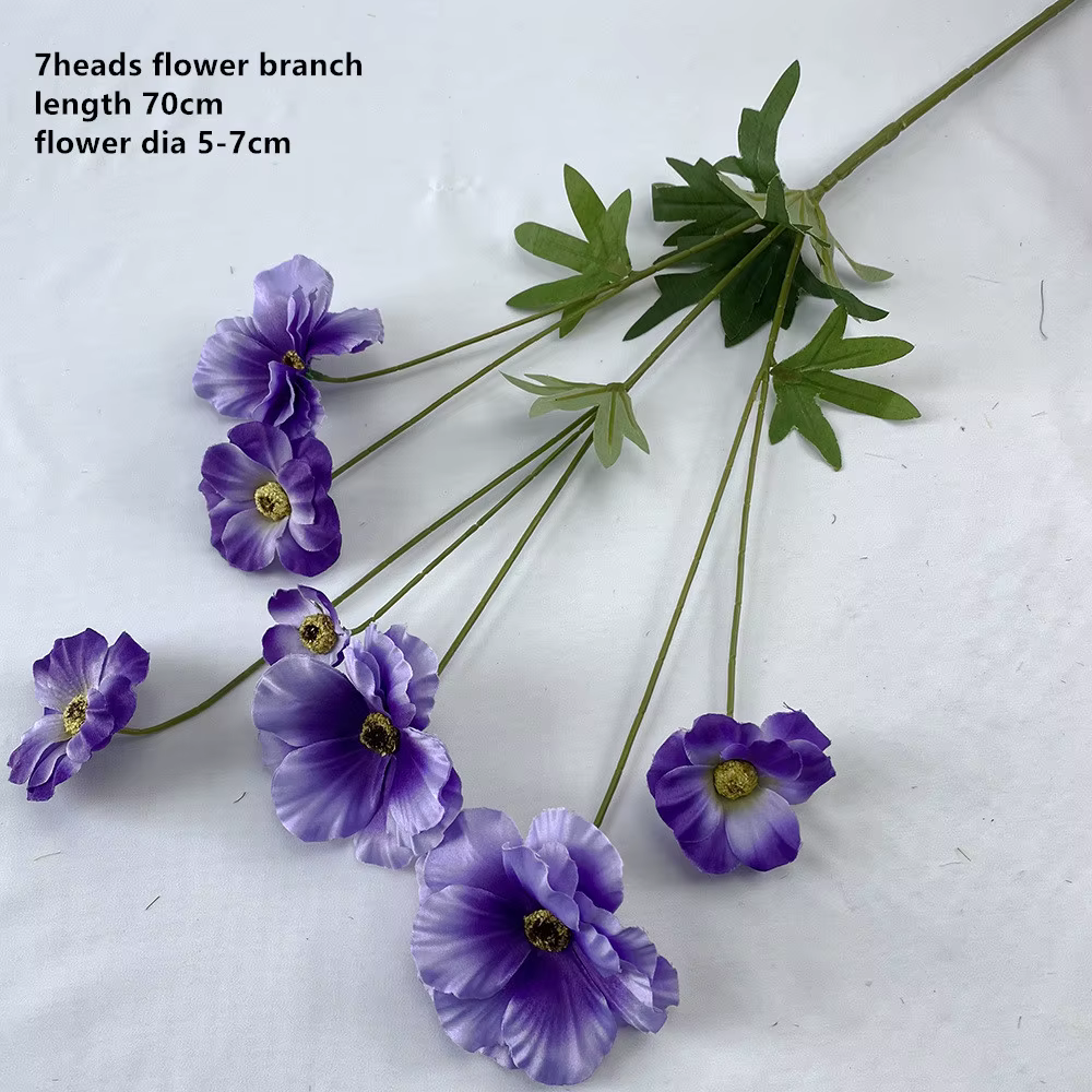 Décor de mariage Rose violet fleur artificielle pivoine orchidée rangée guide routier