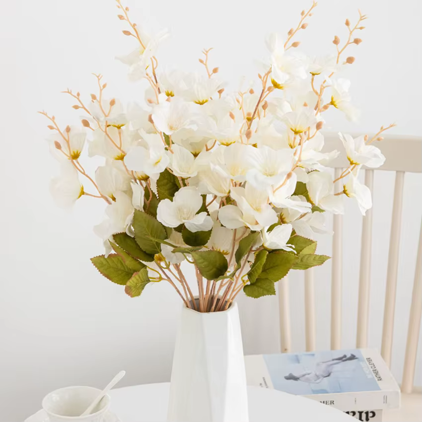 Fleurs artificielles Soie Magnolia Cour Extérieure Mariage Bouquet De Mariée Vase Maison Chambre Décor De Table Festival Joli Arrangement