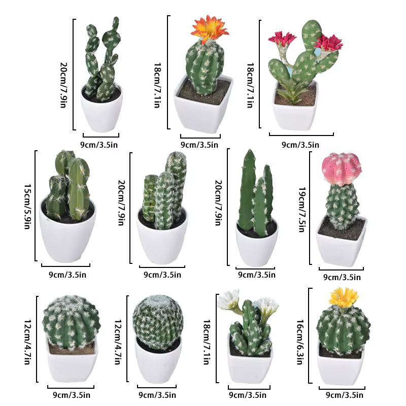Cactus artificiel en pot plante verte Simulation succulente en pot fausses plantes