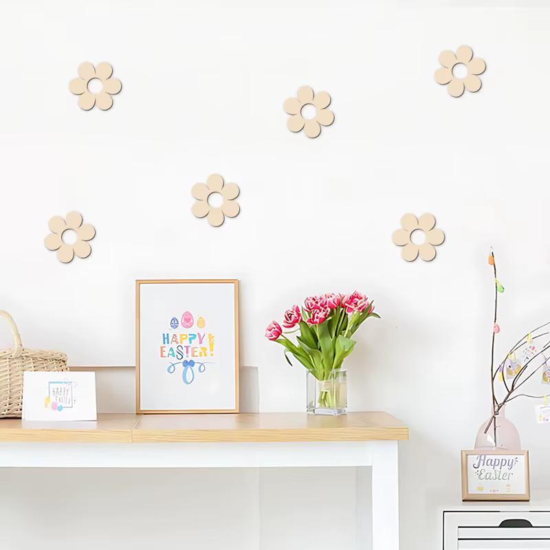 Découpes de fleurs en bois réutilisables