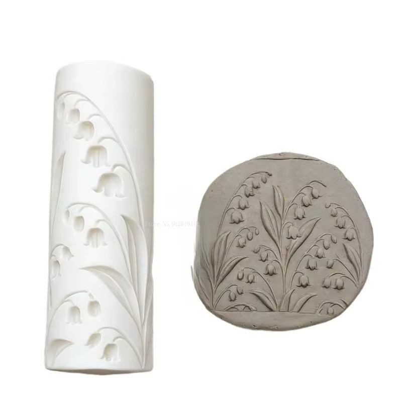 Rouleau de texture florale Muguet pour poterie souple