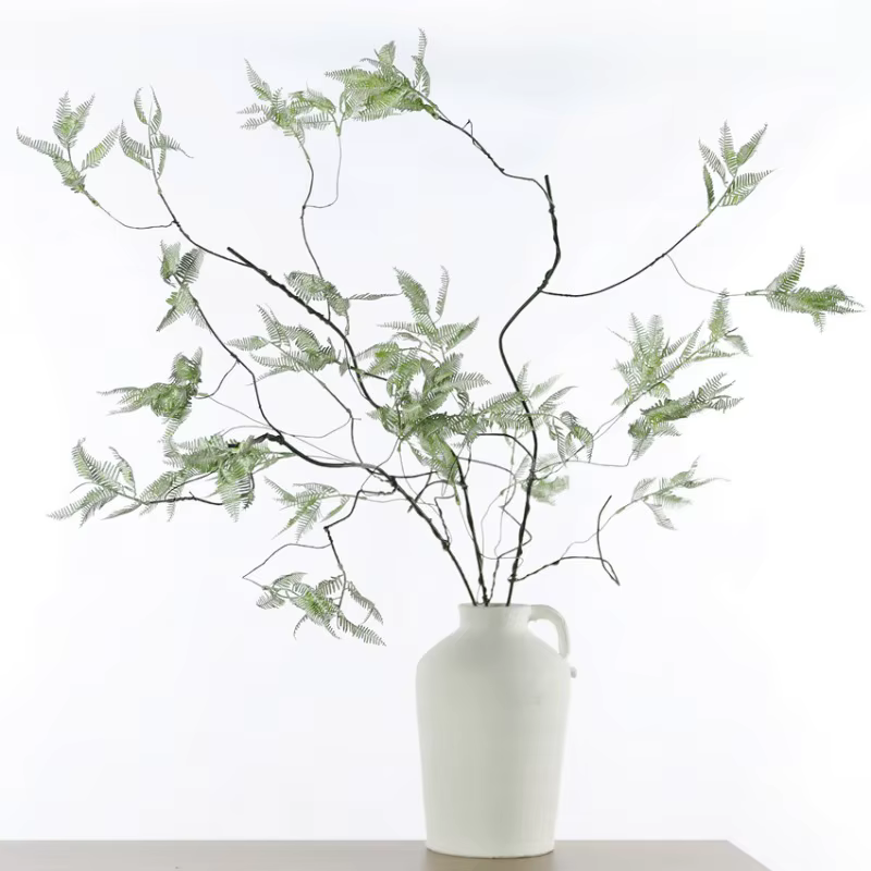 6 pièces de feuilles de fougère artificielles en plastique