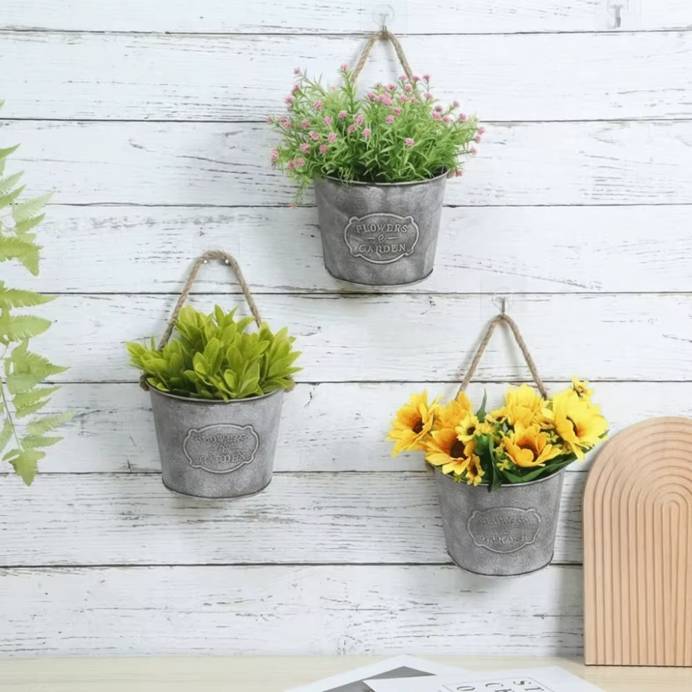 Pot de fleurs suspendu vintage pratique