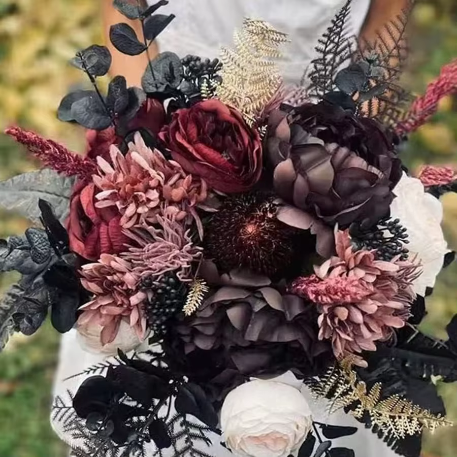 Feuilles d'argent Plantes Artificielles Couronne De Mariage Bouquets De Mariée Maison Chambre Jardin Table À Manger En Plein Air Bricolage Cadeau Boîte Décor Scrapbook