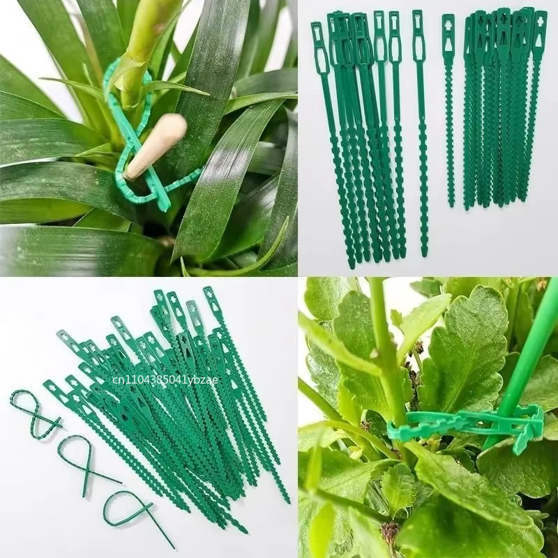 Attaches de câble réglables en plastique pour plantes
