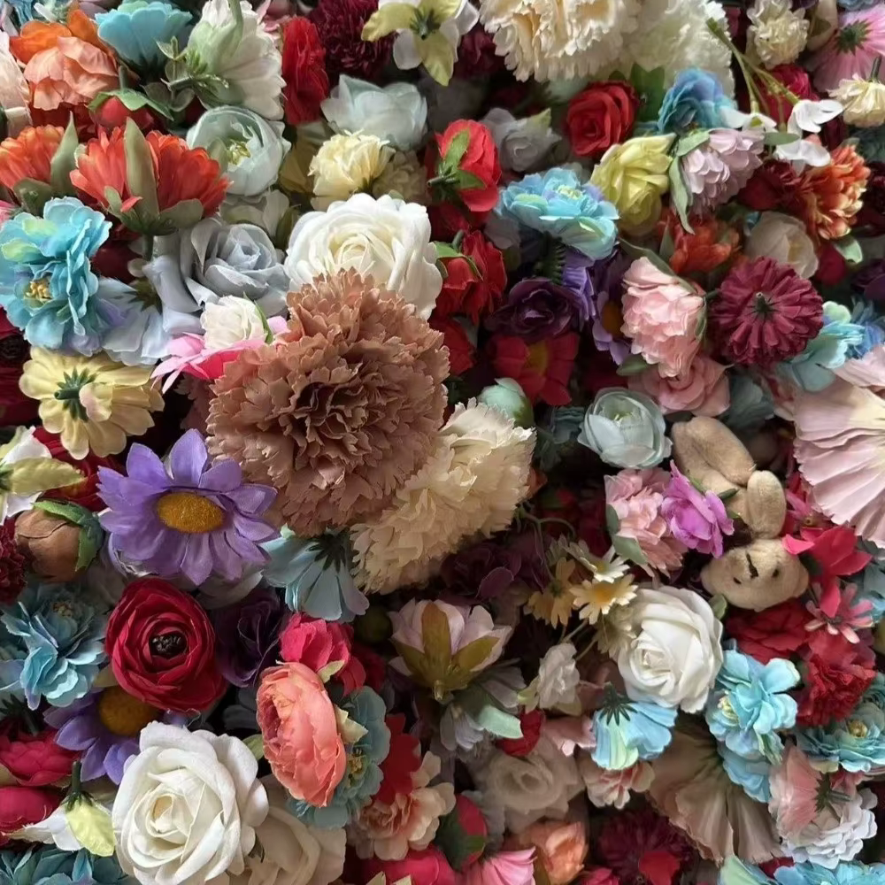 Rideau de fleurs artificielles style bohème