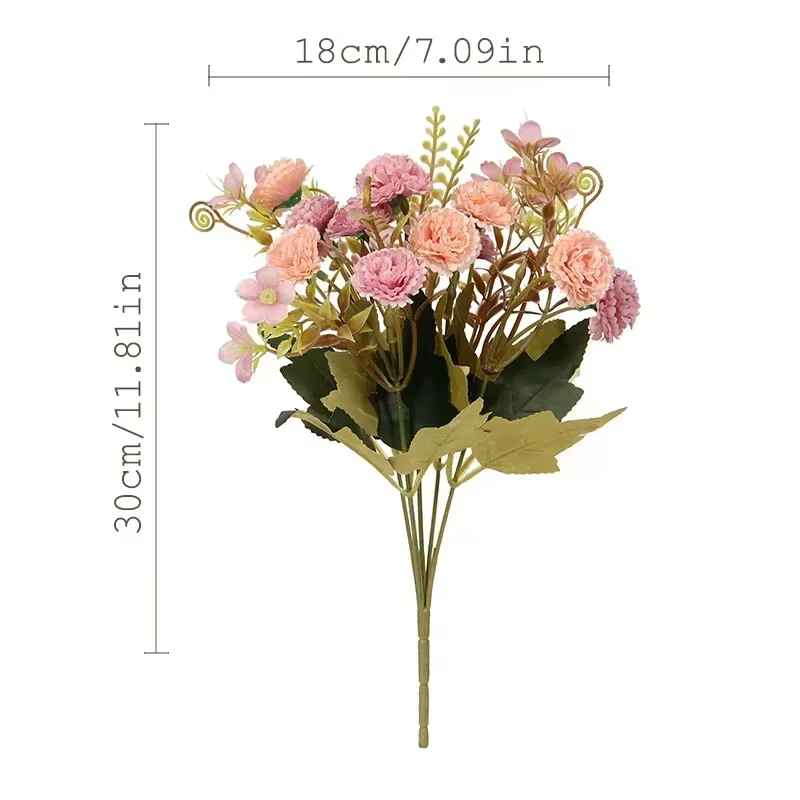 Bouquet de fleurs artificielles en soie lilas