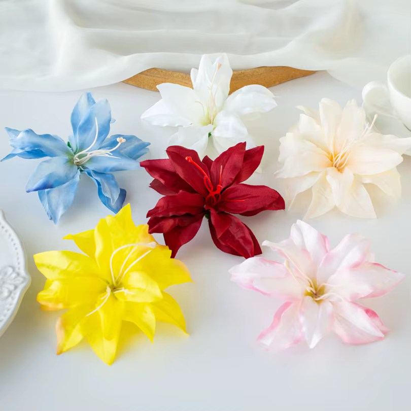 Fleurs artificielles en soie de lys pour la maison