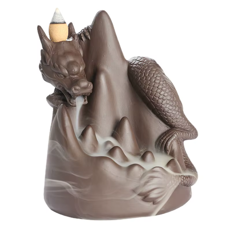 Brûleur d'encens à reflux d'argile violette