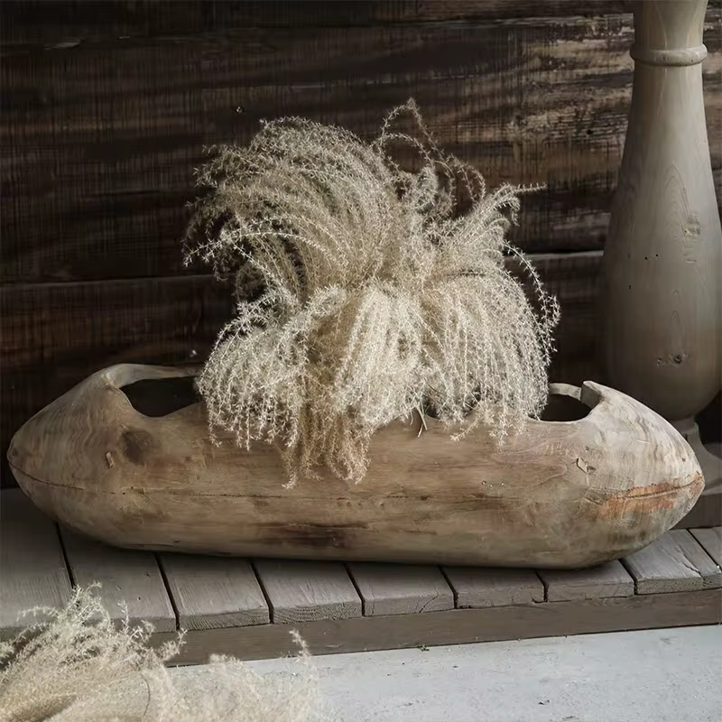 Pot de fleur en saule rustique Wabi-Sabi à Double bouche