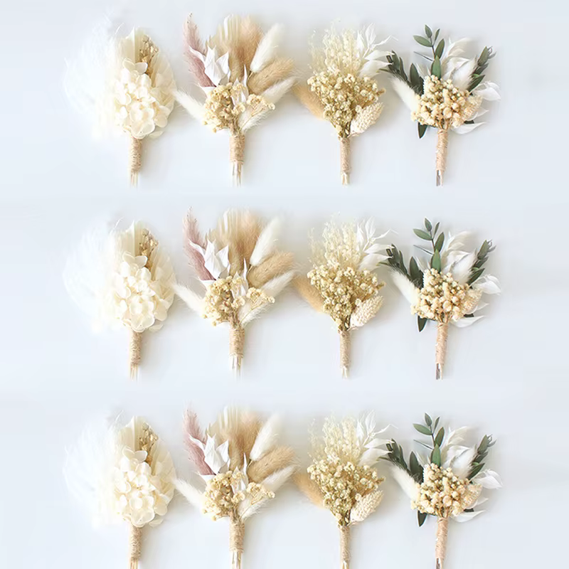 Mini Bouquet de Fleurs Sèches Naturelles Boutonnières