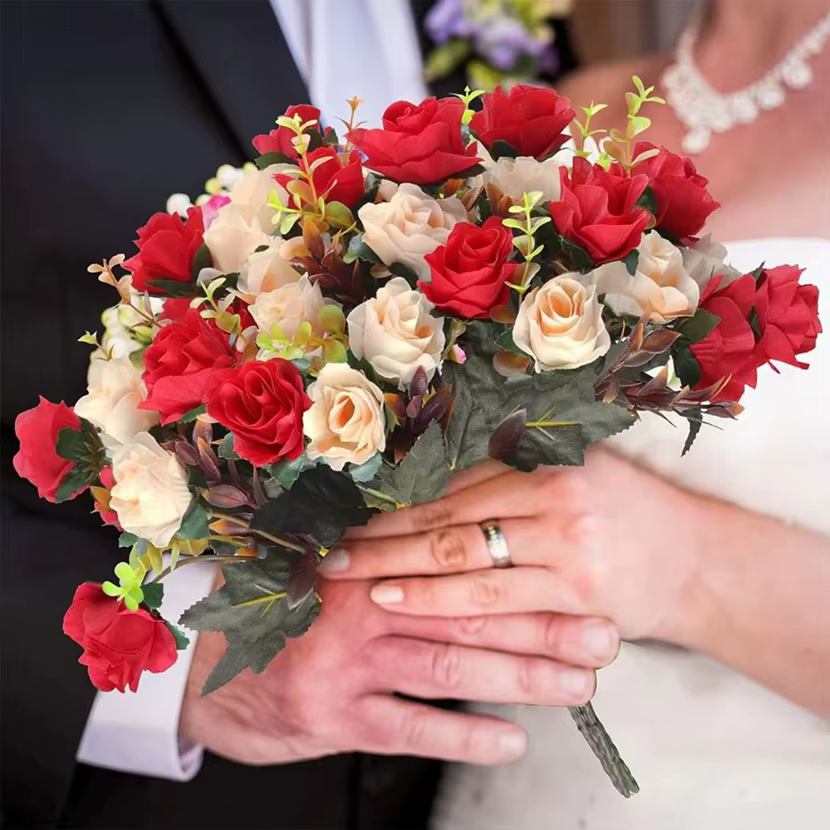Fleurs artificielles en soie Rose