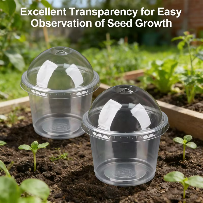 Pots de pépinière transparents avec couvercles
