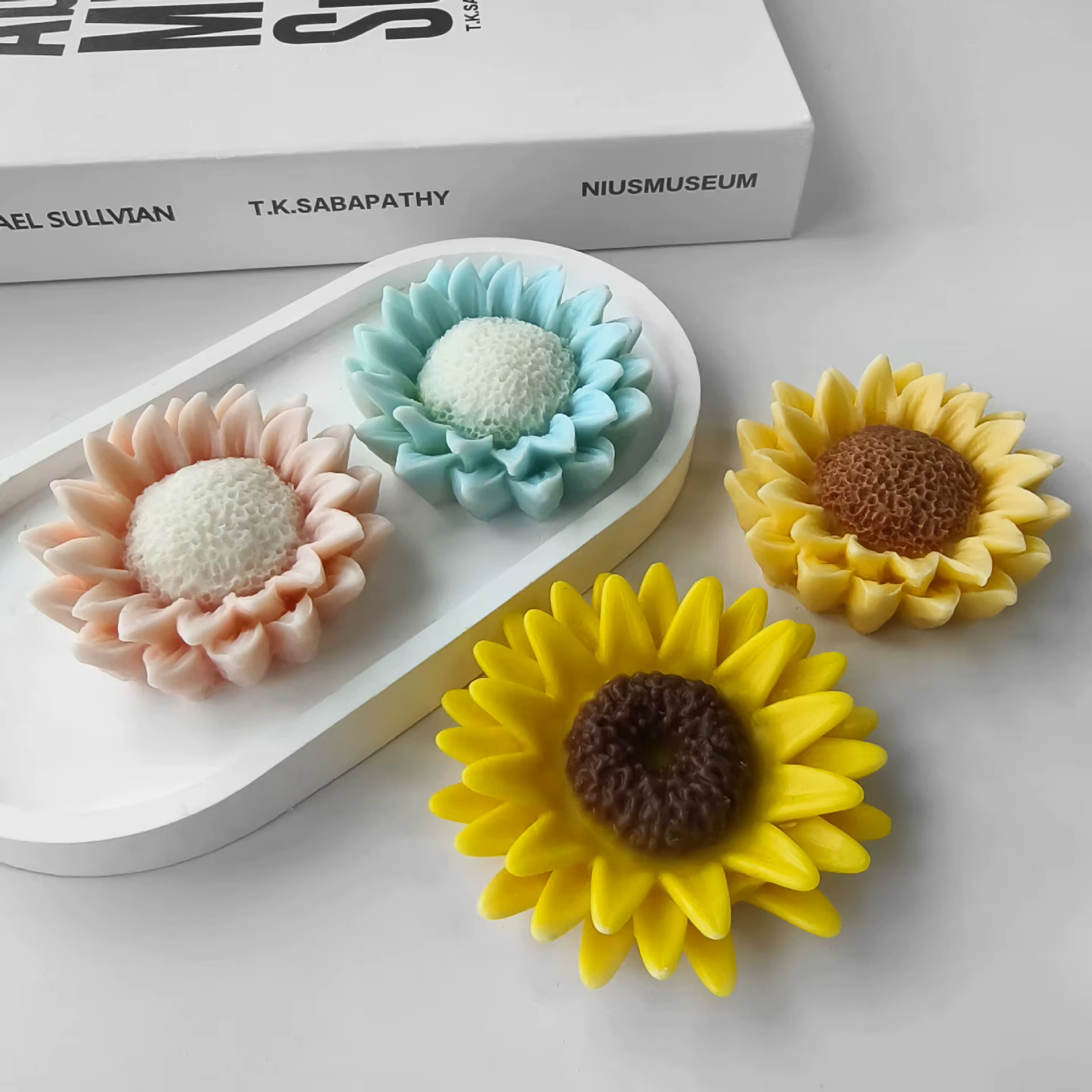 Moule en silicone pour bougie aromatique tournesol bricolage, fleurs faites à la main, élection, résine xy, ornements en plâtre, moules à bonbons au chocolat, moules de cuisson
