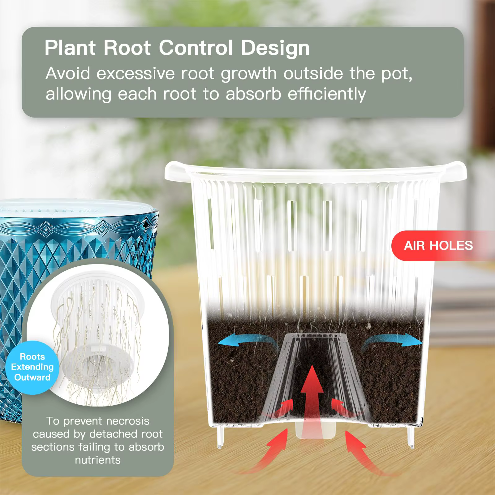 Lot de 2 pots auto-arrosants de 5