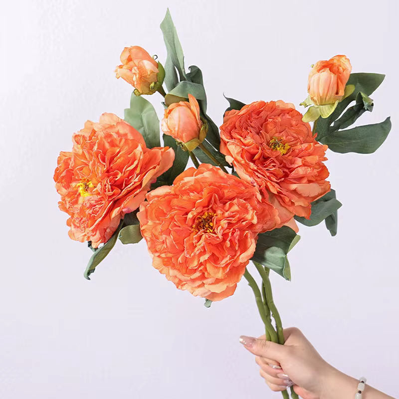 Fleurs artificielles pivoine Rose fleurs en soie pour mariage bureau salle fête maison Bouquet faux arrangements de fleurs Table décor à la maison