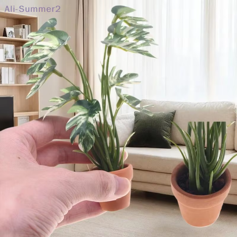 Plante Monstera Miniature délicate pour maison de poupée 1/12