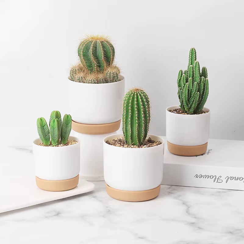 Pot de fleurs rond en plastique