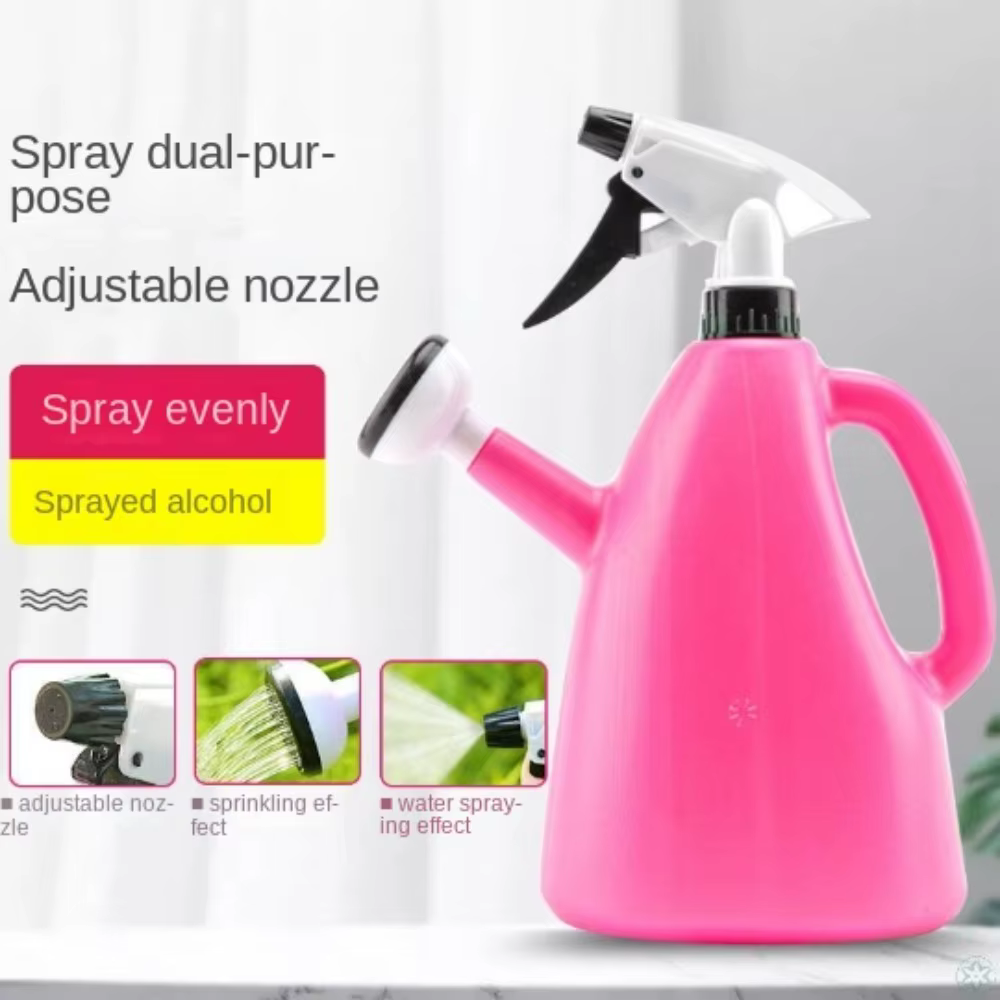 Arrosoir 2 en 1 en plastique avec pulvérisateur à pression réglable pour plantes de jardin et fleurs d'intérieur