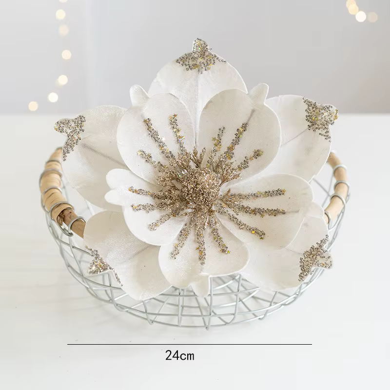 1 pièce de noël Poinsettia paillettes fleur arbre