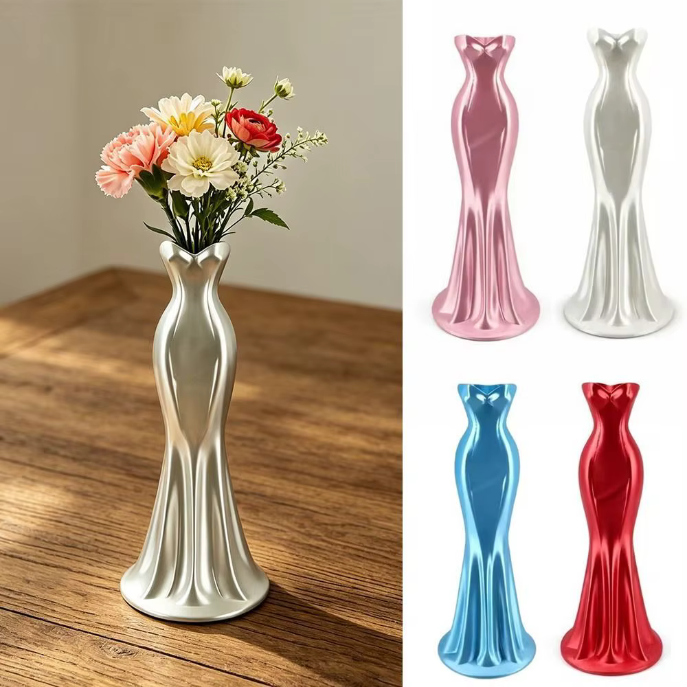 Nouveaux vases à fleurs imprimés en 3D en forme de robe
