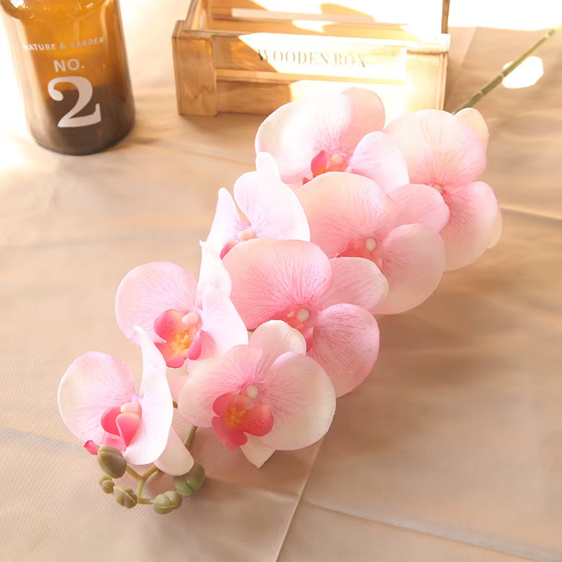 Décoration Maison Hôtel Fleurs Artificielles en Soie Papillon Orchidée Phalaenopsis Bouquet Matériel d'Arrangement Floral Mariage Accessoires Photo