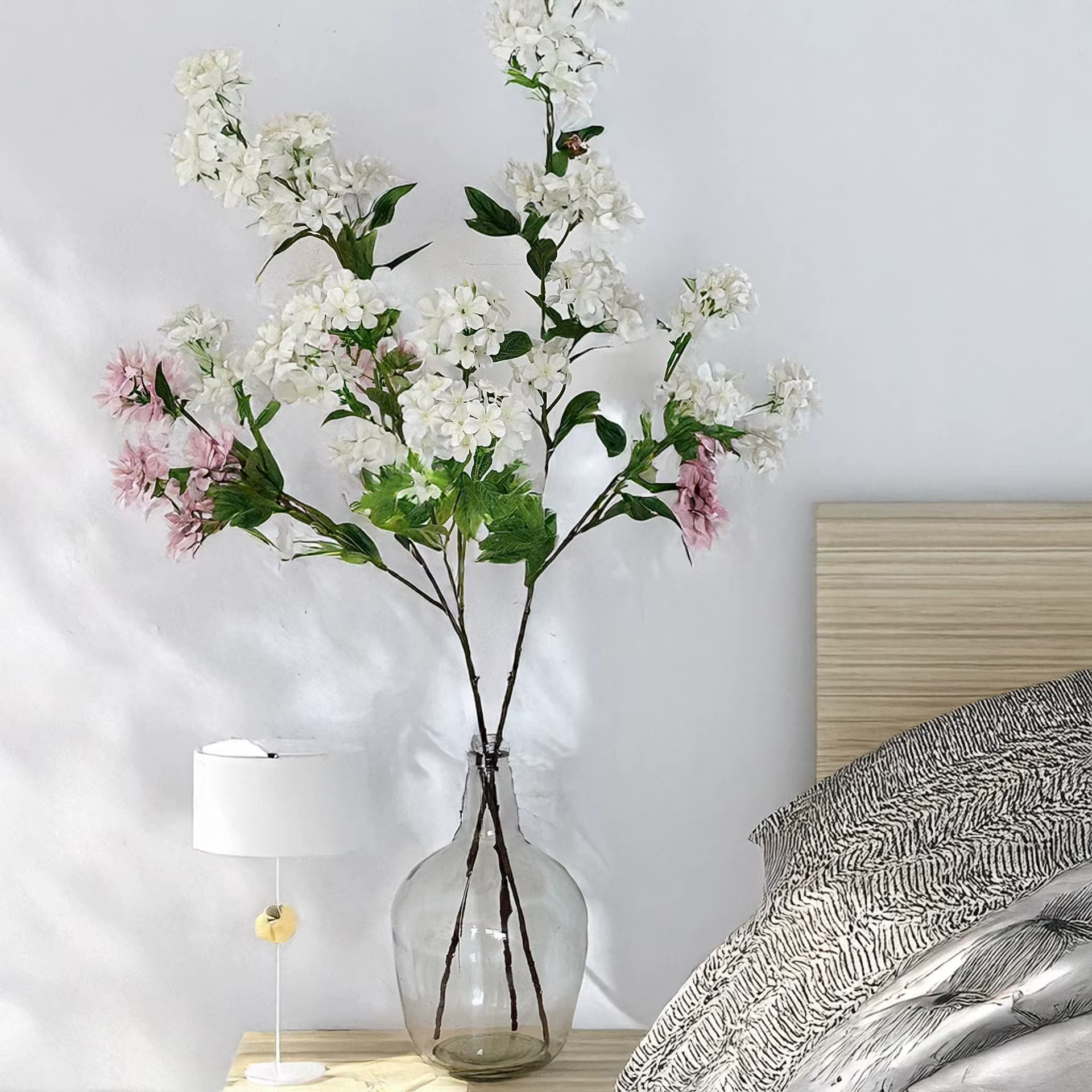 Bouquet de fleurs de lys de neige artificielles de 35 pouces