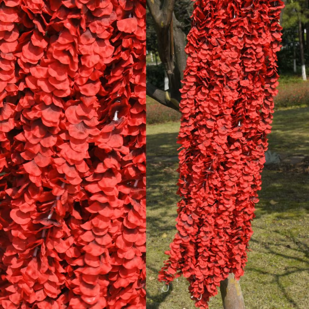 Guirlande de fleurs artificielles glycine pour décoration murale