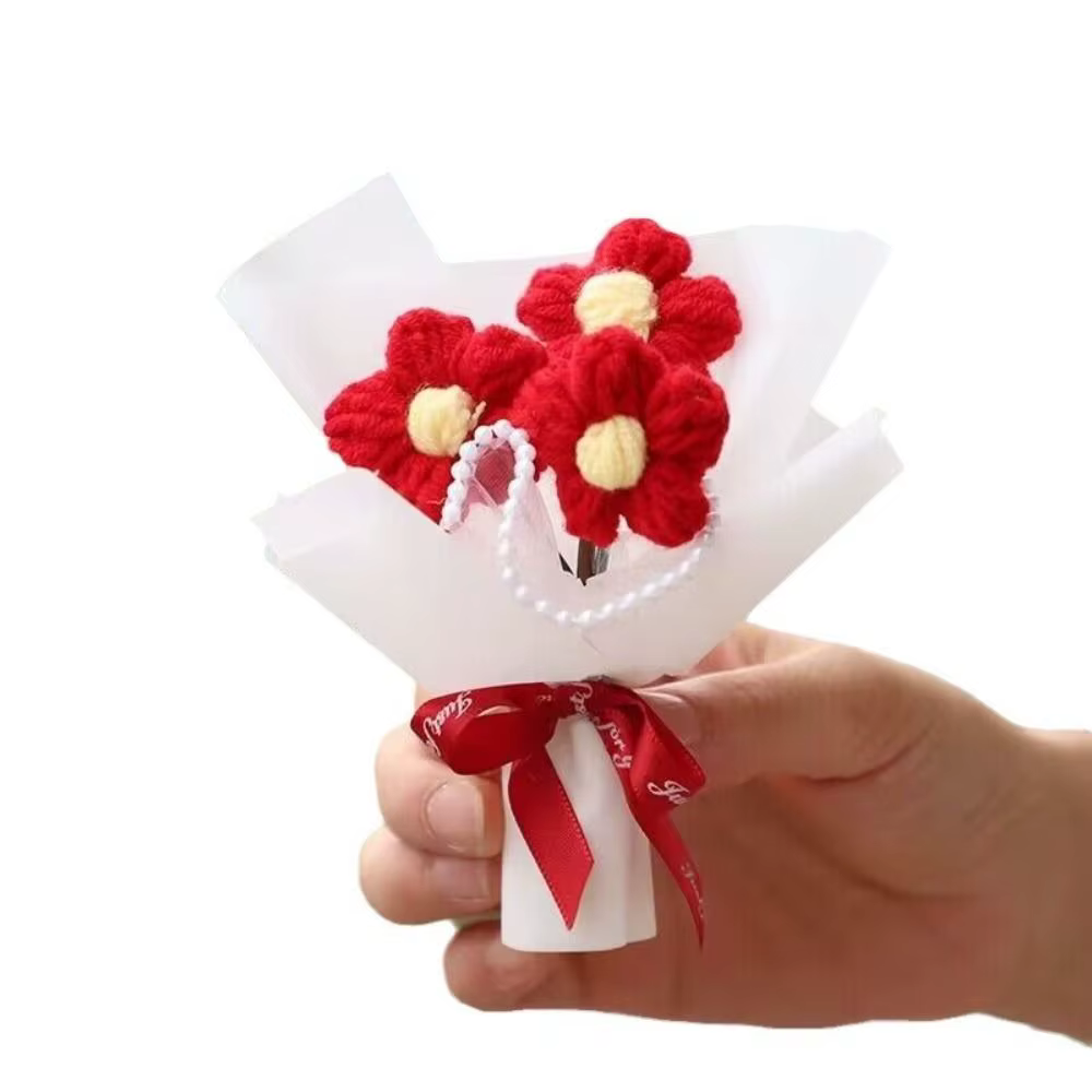 Mini bouquet de fleurs au crochet