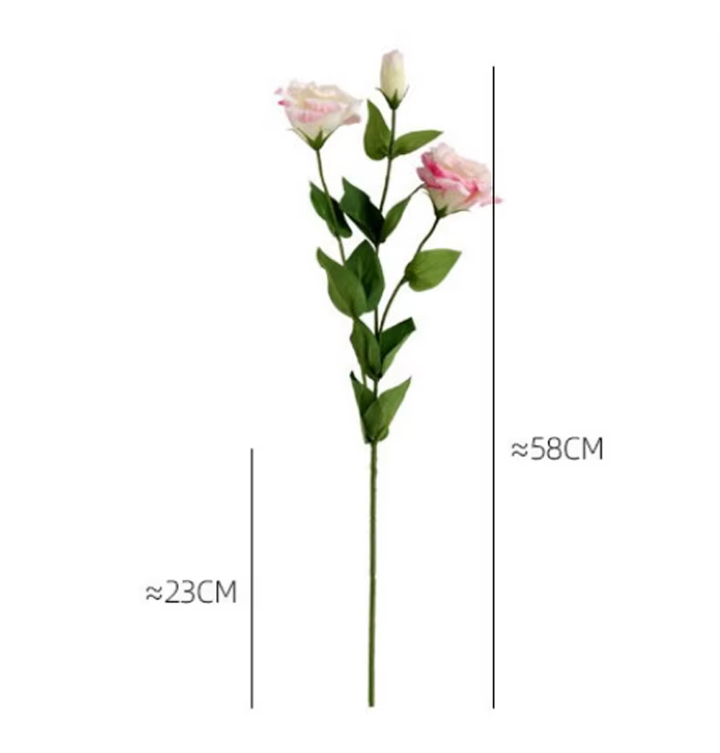 3 fleurs d'eustoma 3 fourchettes fausses