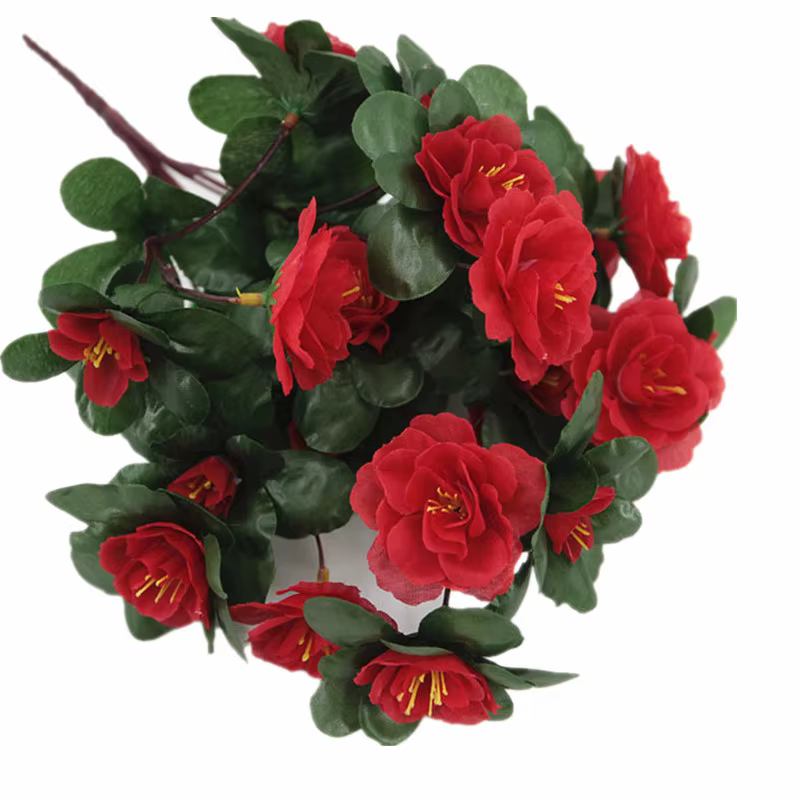 Bouquet de fleurs d'azalée artificielles, 21 têtes, injRhododendron, 10 pièces