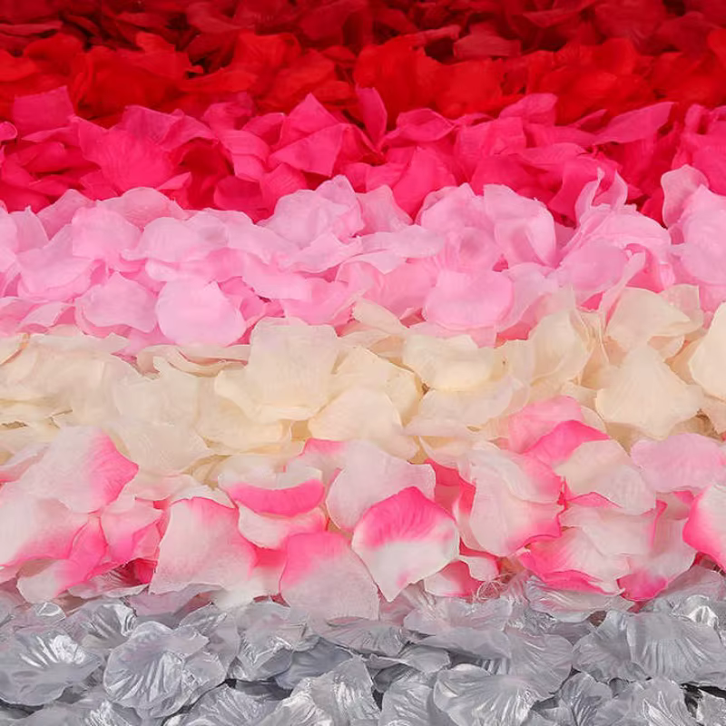 2000/100 pièces faux pétales de Rose artificiels coloré Simulation soie pétale