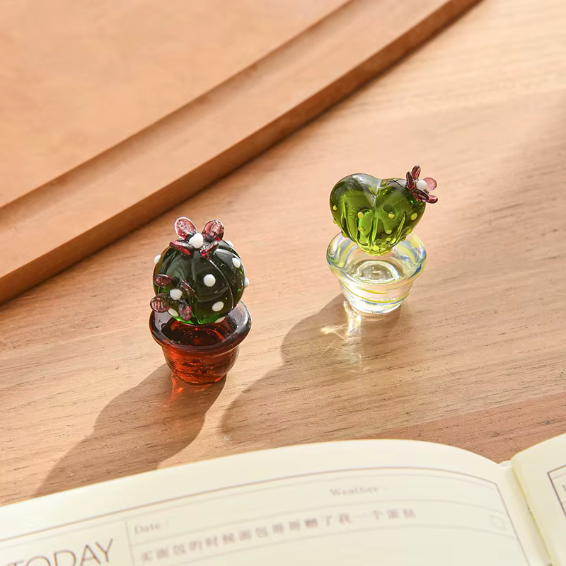Figurines de Cactus en verre de Murano faites à la main