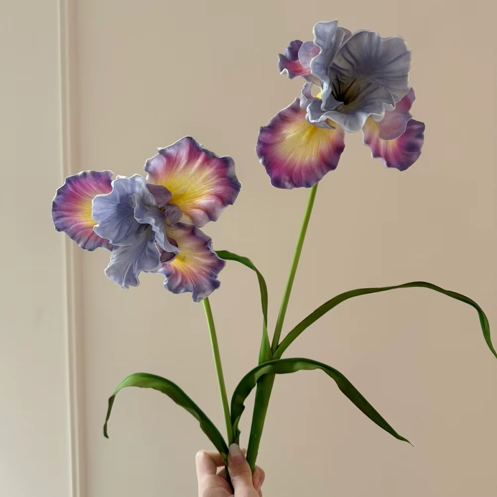 Fleur d'iris artificielle violette en PU