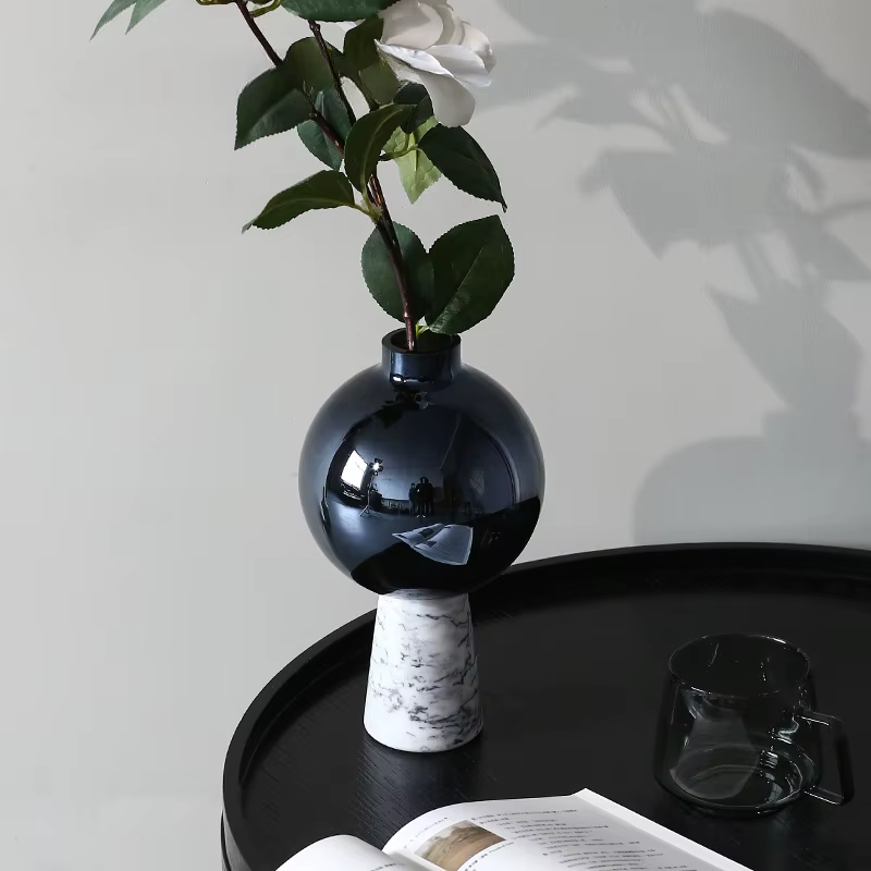 Vase en verre marbré pour la décoration de la maison