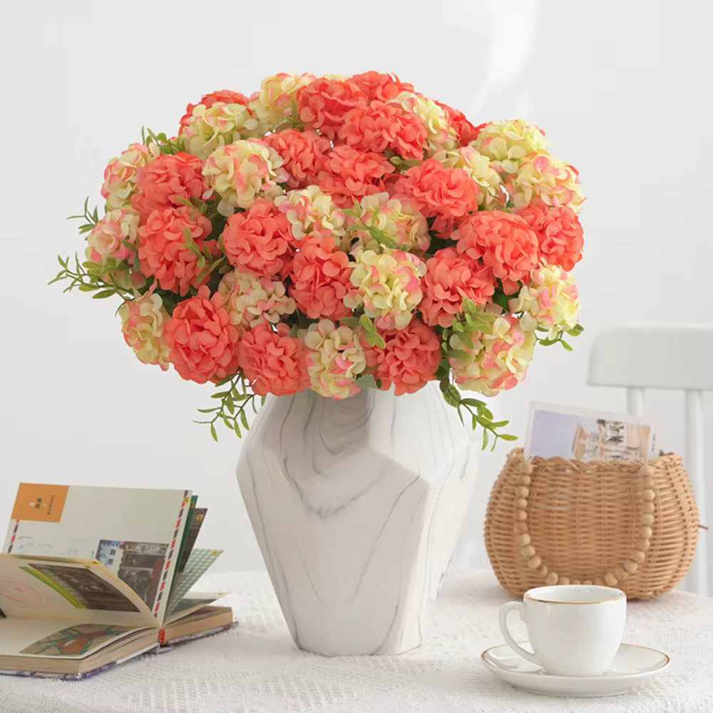 Fleurs d'oeillets artificielles en soie