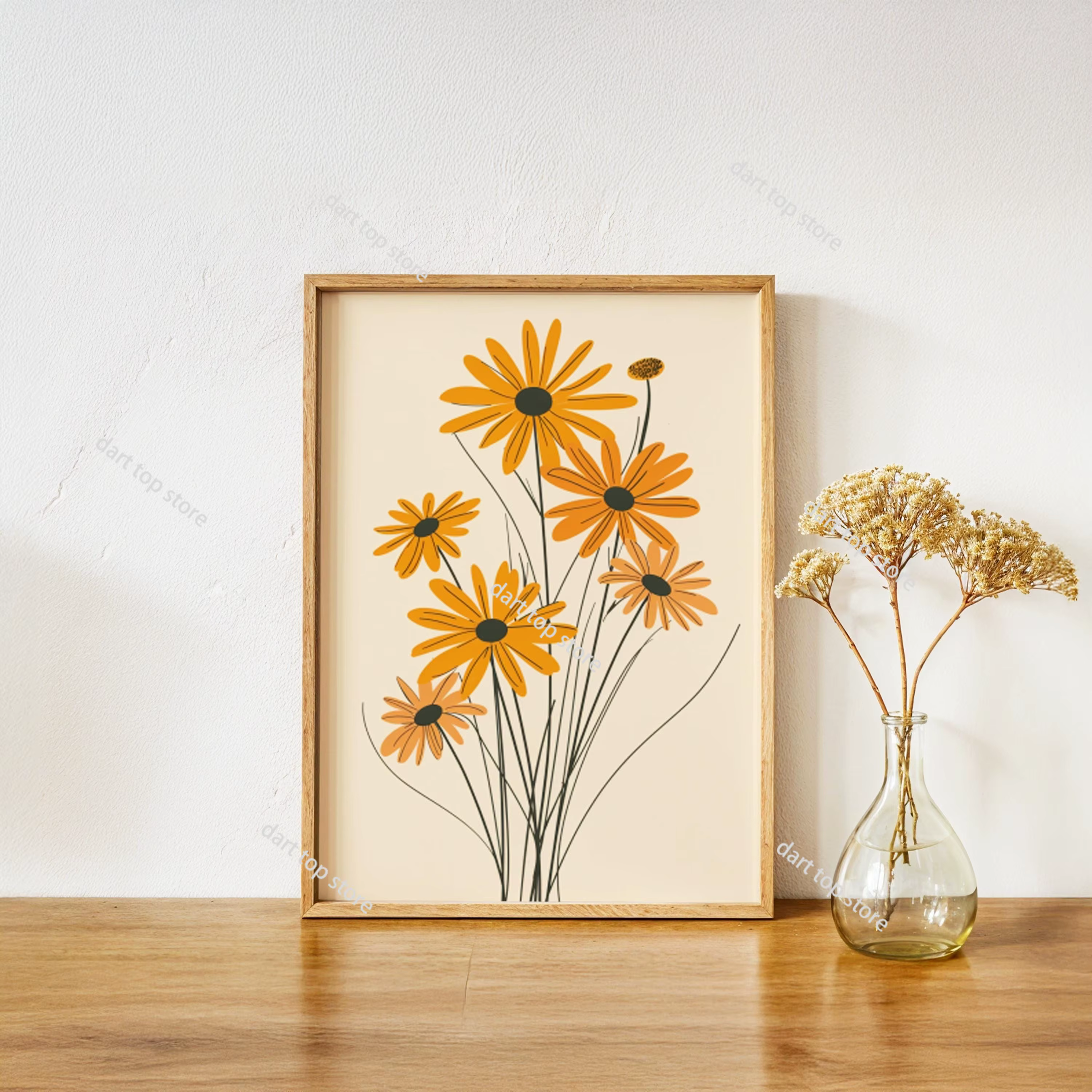 Affiche murale décorative bohème avec impression florale