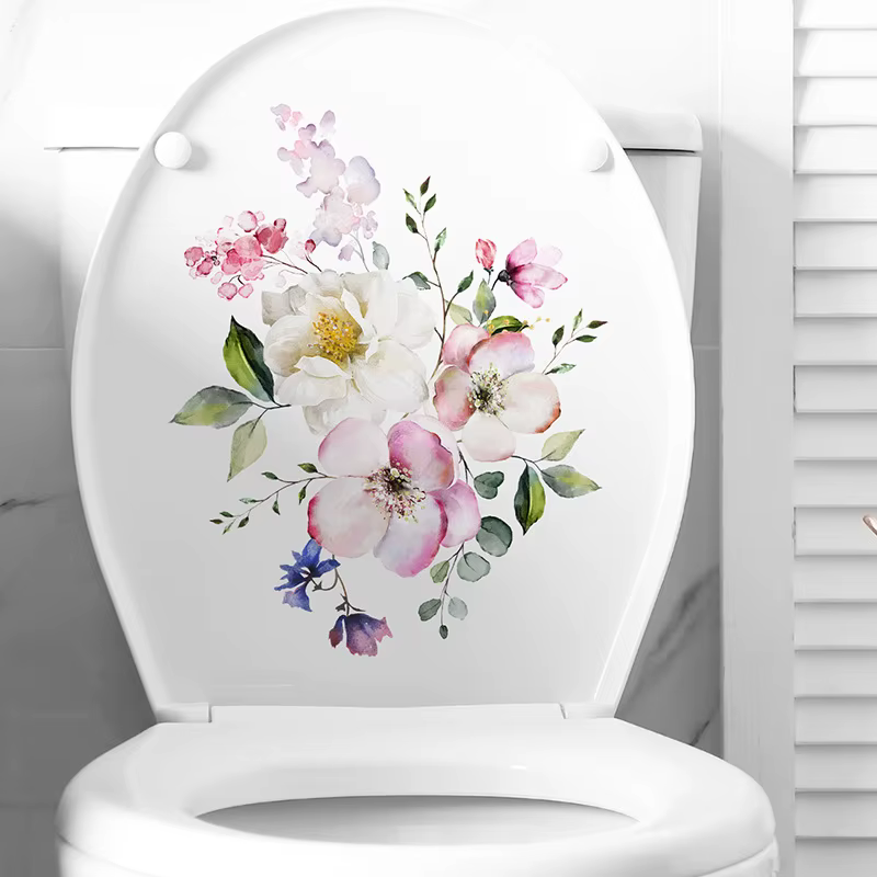 Autocollant Mural auto-adhésif à diverses plantes vertes et fleurs