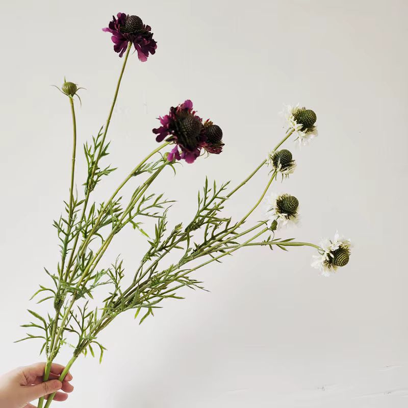 Fleurs artificielles de Scabiosa ambre